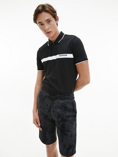 Calvin Klein Ruhák HU095344 | Calvin Klein Organic Cotton Stripe Férfi Pólóing Fekete
